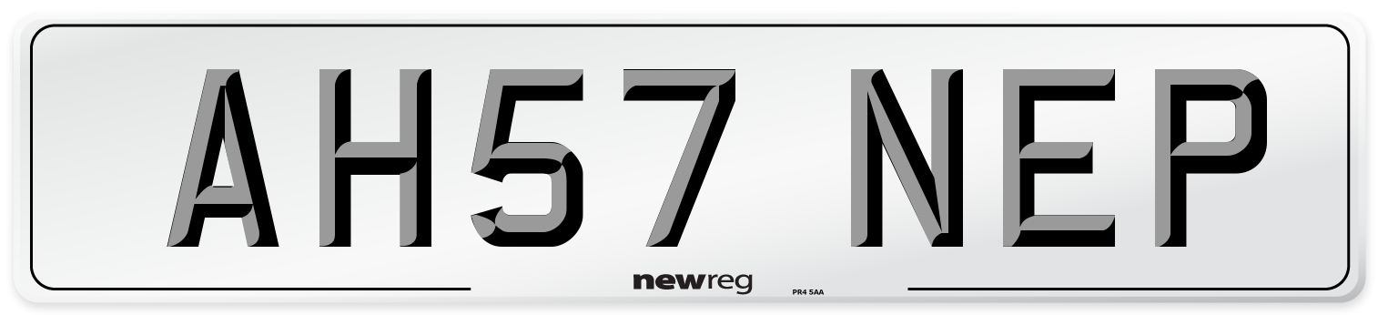 AH57 NEP Number Plate from New Reg